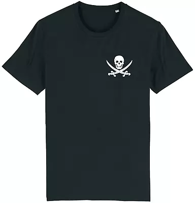 Buy Pirate Flag Pocket T-Shirt Funny Skull Crossbones Mermaid Husband Fancy Dress • 9.95£