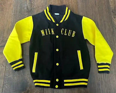 Buy Unisex Kids Black/Yellow Customised Varsity Jacket Age 7-8 • 4£