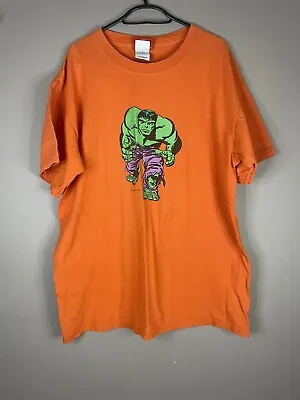 Buy Incredible Hulk T Shirt Marvel 2004 Orange Size Large Retro Gildan • 15.39£