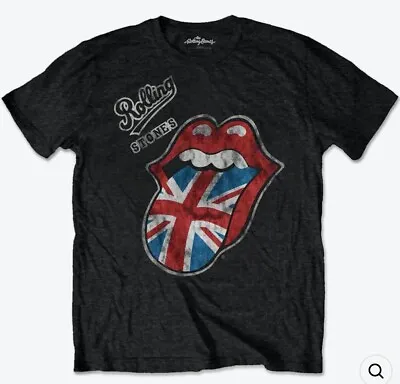 Buy Official The Rolling Stones Vintage British Tongue Black T Shirt. XL • 12.50£