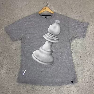 Buy DC Shoes T Shirt Mens L Large Grey Chess Piece Cotton Polyester Skate Skateboard • 11.95£