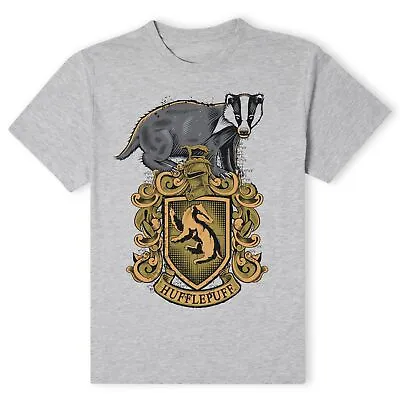 Buy Official Harry Potter Hufflepuff Drawn Crest Unisex T-Shirt • 10.79£