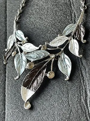 Buy Fashion Jewelry Bib Coloured Enamel Crystals Necklace Leafs Statement New,tagged • 0.99£