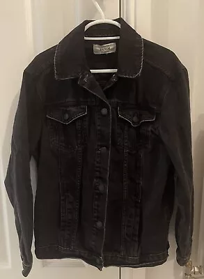 Buy New Look Black Distressed Oversized Denim Jacket Size 8 - Excellent Condition • 8.99£