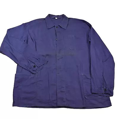 Buy Vtg French EU Worker CHORE Work Shirt Jacket - Sz Large #100 WORN VTG • 19.99£