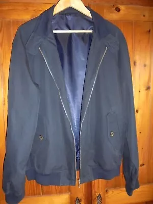 Buy M & S Mens Large Bomber Style Showerproof Lined Jacket In Navy Blue. • 12£