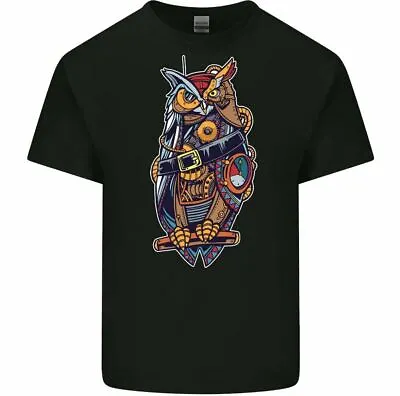 Buy Steampunk Owl Men's Funny T-Shirt Birds Of Prey Ornithology  • 10.99£