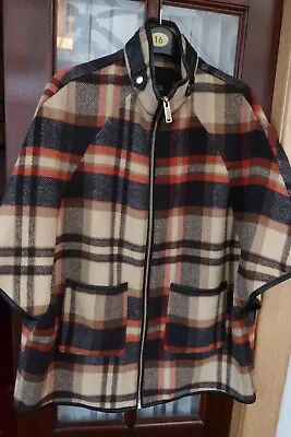 Buy River Island Ladies Brown Black Red Check Blanket Style Cape Jacket Size Xs 8 • 9.99£