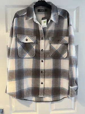 Buy BNWT Primark  Check Oversized Jacket ~ Shacket ~ Loose Shirt ~ Size M (12-14) • 8£