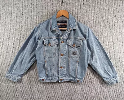 Buy PIT STOP Vintage 90's Light Blue Denim Jean Trucker Union Made Short Jacket - S • 24.50£