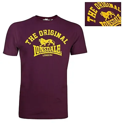Buy Lonsdale T-Shirt Oxblood Burgundy Classic Logo The Original Lion • 24.90£