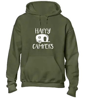 Buy Happy Campers Hoody Hoodie Funny Camping Design Fashion Camper Van Top New • 16.99£
