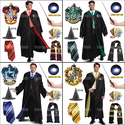 Buy Harry Potter Gryffindor Slytherin Ravenclaw Hufflepuff Costume Robe Cape Scarf • 4.99£