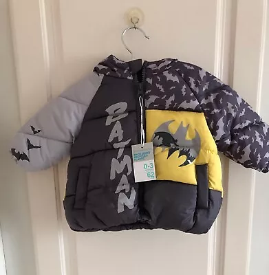 Buy BNWT Baby Boys Lovely Hooded BATMAN Warm Jacket Coat 0-3-6 Mths 62cm • 6.99£