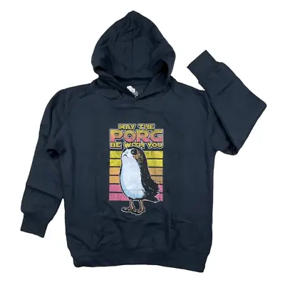 Buy STAR WARS Kids' Youth Large Black May The Porg Be With You Graphic Hoodie • 28.15£