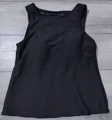 Buy Swim Top Womens Plus Size 14W Black Unique Pattern Swim Shirt Swimwear Beach • 18£