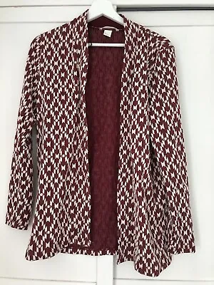 Buy H&M Red White Blazer Top Jacket Tribal Boho Pattern Xs • 10£