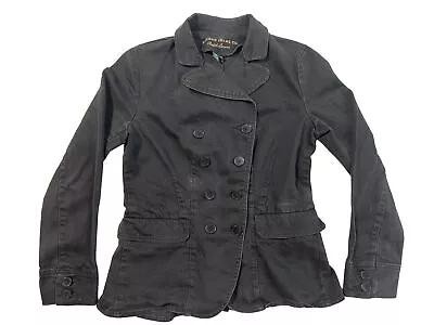 Buy Ralph Lauren Denim Jean Jacket Womens Medium Black Double Breast Large Buttons • 25.33£