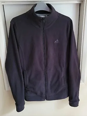 Buy Ladies ADIDAS CLIMAWARM Size 12 14 16 Black Full Zip Fleece Jacket Top • 7.99£