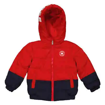 Buy Converse Boys University Red All Star Panel Down Puffer Jacket, Size 4Y • 46.15£
