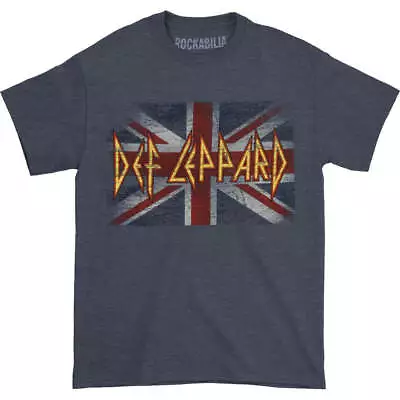 Buy Officially Licensed Def Leppard Union Jack Mens Grey T Shirt Def Leppard Tee • 13.50£