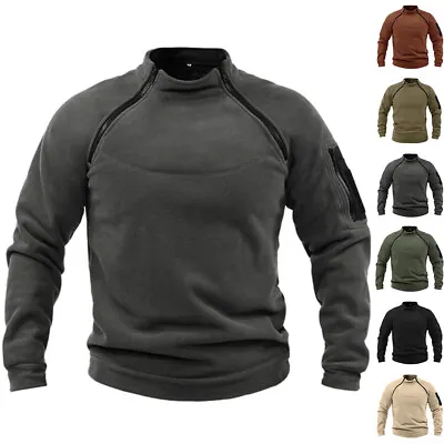 Buy Mens Fleece Jumper Tactical Army Military Sweatshirt Winter Thick Combat T Shirt • 17.39£