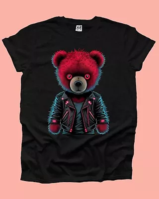 Buy Rock Music Teddy Bear Punk Gothic Horror Movie Demon Mens Tshirt Woman Unisex • 9.99£