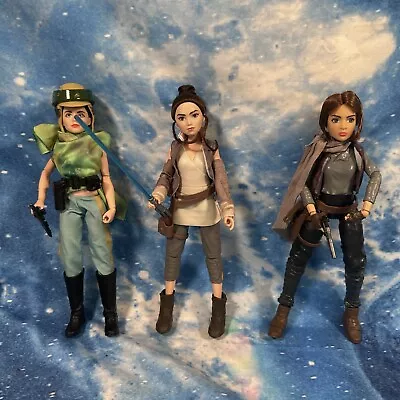 Buy Star Wars Forces Of Destiny Rey Jyn Leia Figures Dolls Bundle 10” • 19.99£