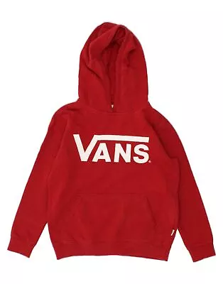 Buy VANS Boys Graphic Hoodie Jumper 7-8 Years Small Red Cotton AD04 • 13.70£