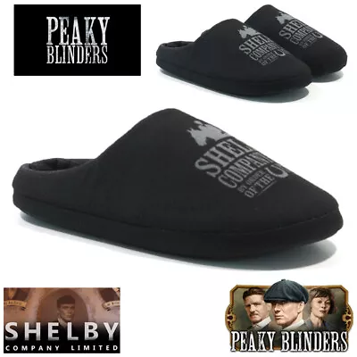 Buy Mens Peaky Blinders Shelby Slippers Novelty Warm Comfort Fleece Winter Mule Size • 11.95£