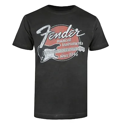 Buy Fender Mens T-shirt Guitars Since 46 Acid Wash Vintage Black S - XXL Official • 11.19£