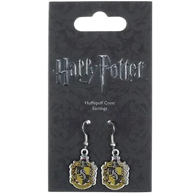 Buy Harry Potter Silver Plated Earrings Hufflepuff Birthday Gift Official Product • 13.99£