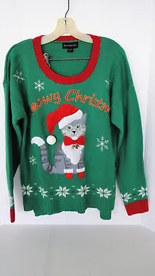 Buy Blizzard Bay NEW Ugly & Cute Santa CAT Christmas Sweater Sz L Meowy Christmas • 14.20£