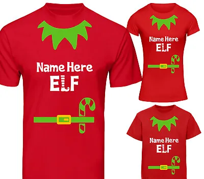 Buy Personalised Christmas Elf T-Shirt Any Name Adults Kids Xmas Elves Santa Gift R • 9.25£