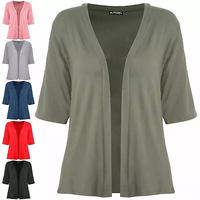 Buy Womens Casual Open Front Cardigan 3/4 Sleeve Cardigan Jacket Ladies Coat Blazer • 3.16£