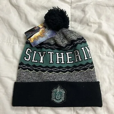 Buy Official Harry Potter Slytherin Beanie Hat Logo Pom Pom Acrylic Knit Cap • 23.14£