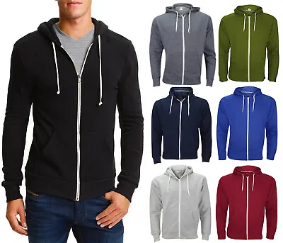 Buy Men's Plain Hoodie Hooded Sweatshirt Fleece Zipper Hoodie Big Sizes M - 12XL  • 9.99£