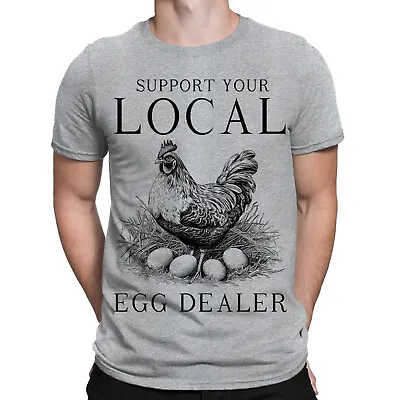 Buy Support Your Local Egg Dealer Vintage Farm Farming Funny Mens T-Shirts Top #BAL • 9.99£
