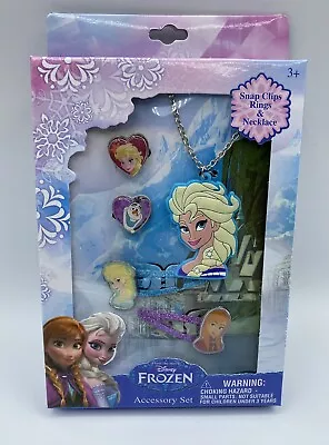 Buy DISNEY FROZEN Jewellery Accessory Set Princess Necklace Hair Clips Rings NEW • 5.49£