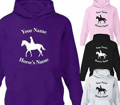 Buy Childrens Personalised Horse Riding Hoodie Girls Pony Stable Hoody Gift • 15.95£