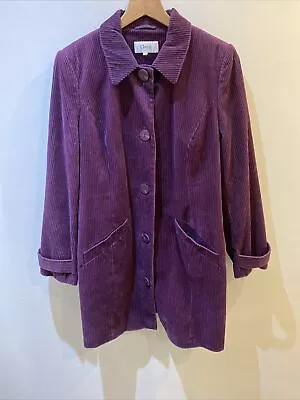 Buy Classic Vintage M&S  Corduroy Ladies Coat /Jacket Size Uk 14 Aubrgne VGC • 14.99£