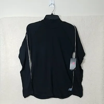 Buy New Balance Women Medium Pullover Long Sleeve Shirt High Neck Top Black NWT • 17.34£