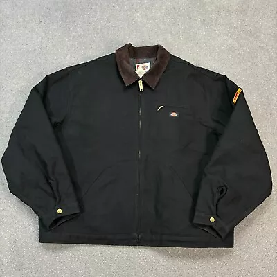 Buy Dickies Jacket Adult 3XL XXXL Black Work Blanket Lined Detroit Bomber Coat Mens • 83.99£