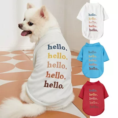 Buy Pet Dog T-Shirt  Hello  Puppy Cat Vest Summer Clothes Coat Top Outfit Costume • 6.89£