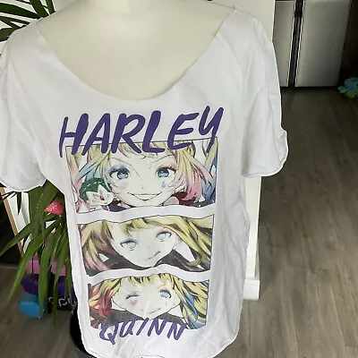Buy Harley Quinn White T Shirt One Size Comic Character Anime • 4.99£
