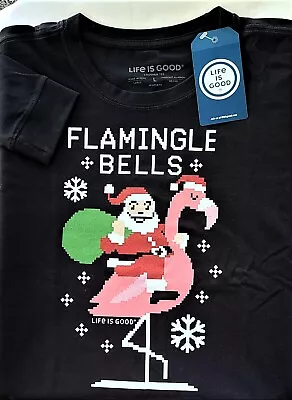 Buy Life Is Good LS Shirt Crusher Tee UGLY SWEATER FLAMINGLE BELL Chest44in Womens L • 30.29£
