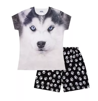 Buy (#28) Super Cool Husky 3D  Short  Pyjamas Paw Print Pj 15-16 Years • 8£