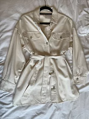 Buy ASOS Denim Belted Ecru Oversize Shirt Jacket UK10 • 9£