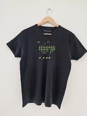 Buy French Connection Shirt Mens Medium Black Y2k FCUK Space Invaders 100% Cotton • 14.99£