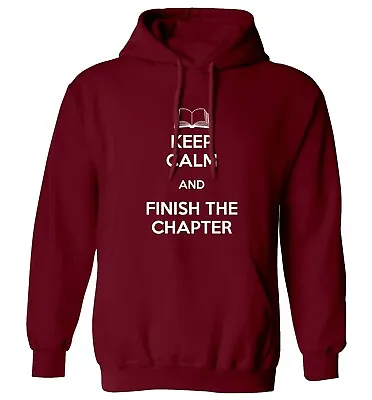 Buy Keep Calm, Finish Chapter, Hoodie / Sweater Geek Book Literary Fiction Read 6467 • 25.95£